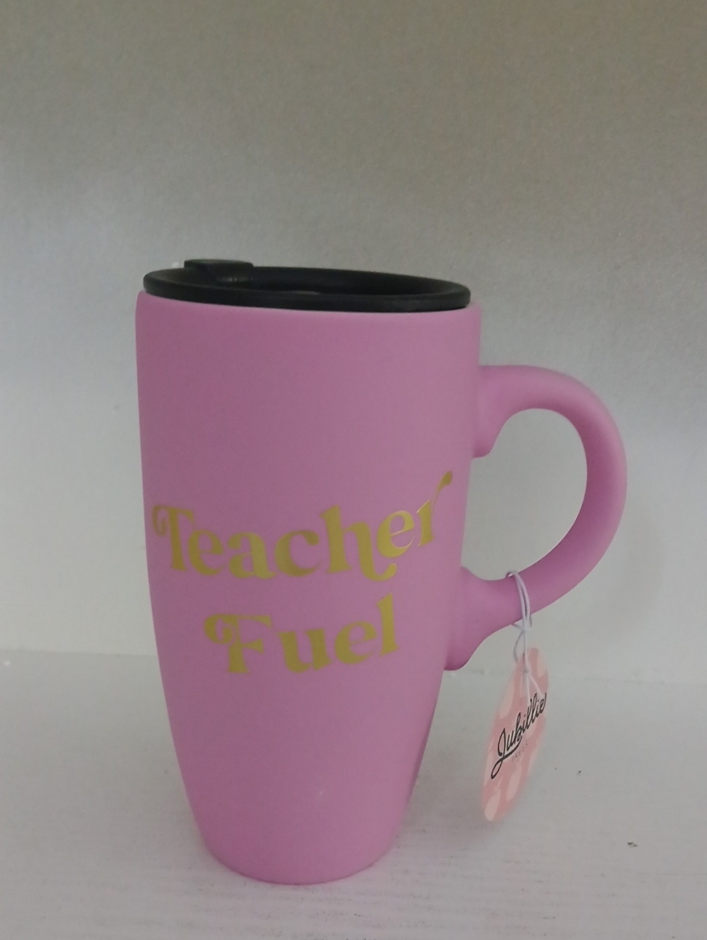 'Teacher Fuel' Pink Travel Mug